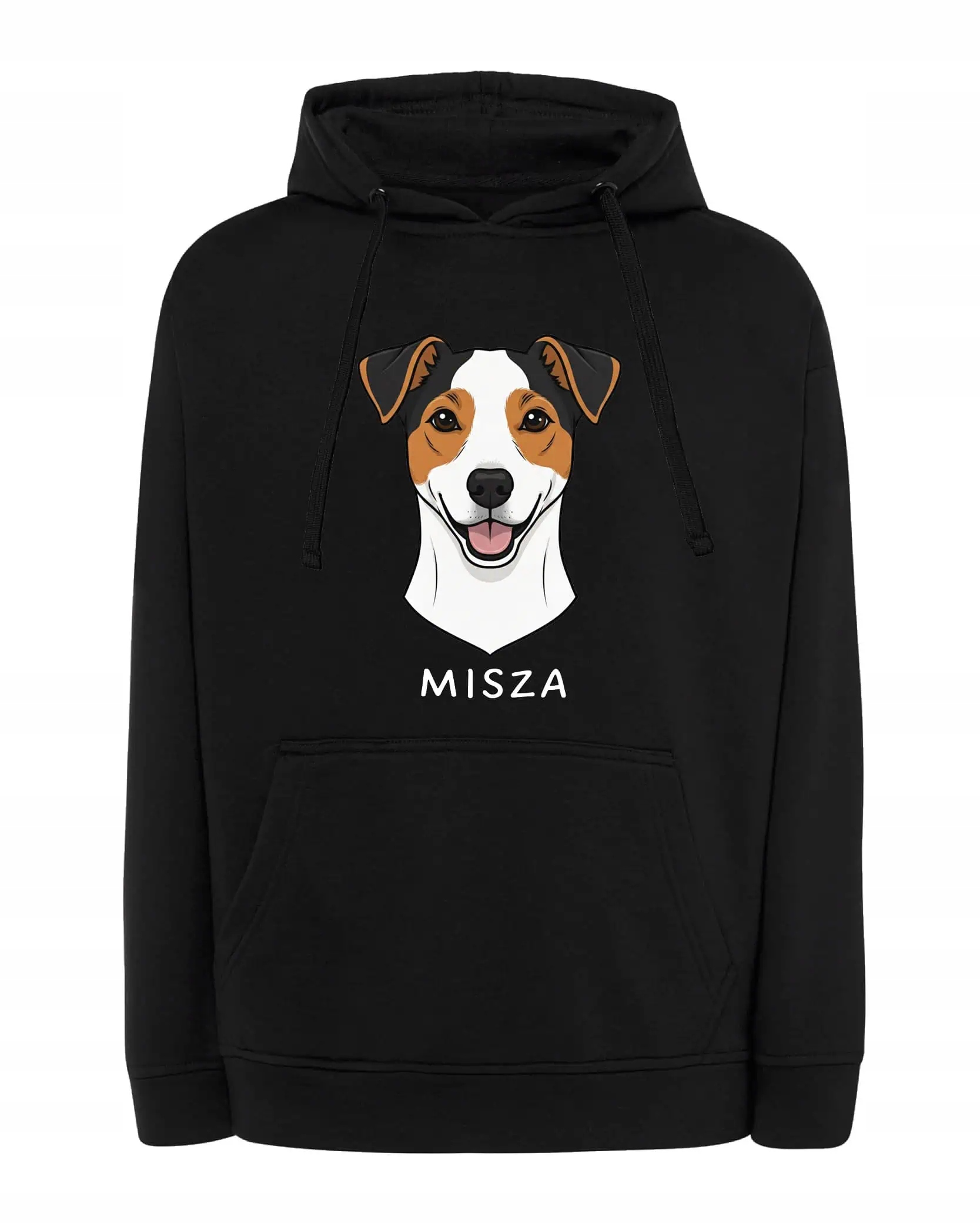 Mikina s kapucí Jack Russell Terrier Štěně Pes Černá L