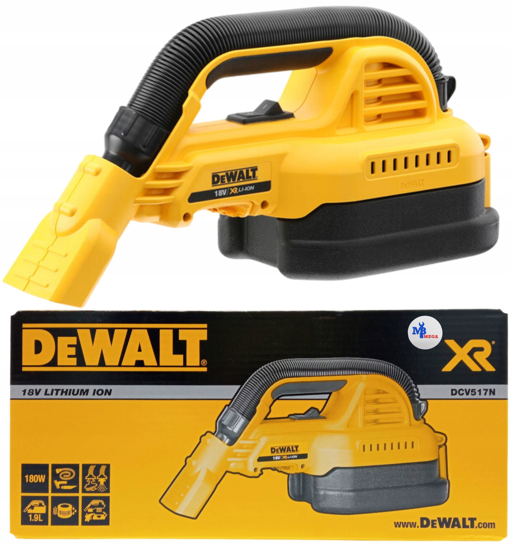 Dewalt Odkurzacz akumulatorowy 18V Ac/dc 1,9L Na mokro i sucho solo