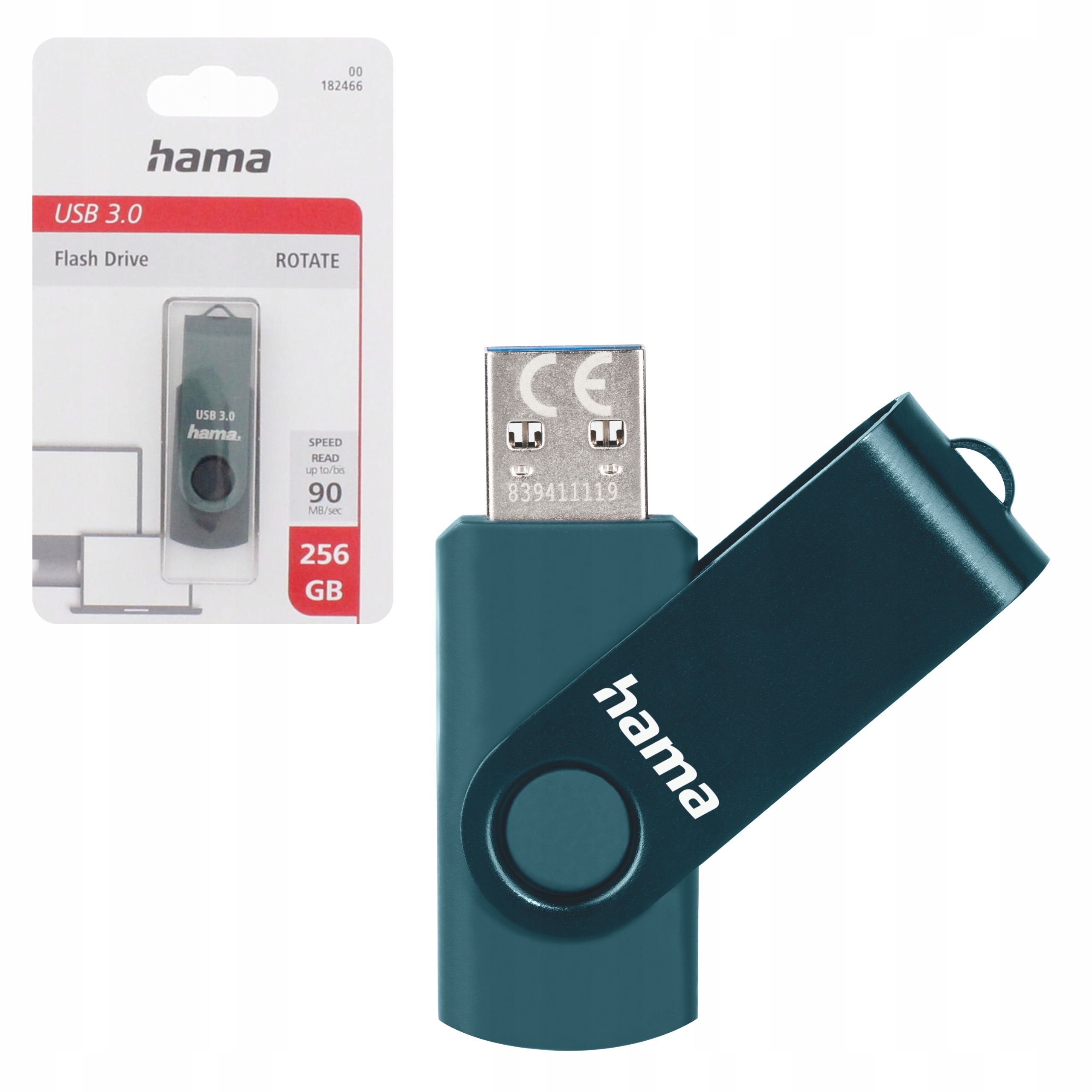 Hama pamięć Usb A Usb 3.0 256 Gb 90 MB/s szybki Pendrive Dysk Przenośny