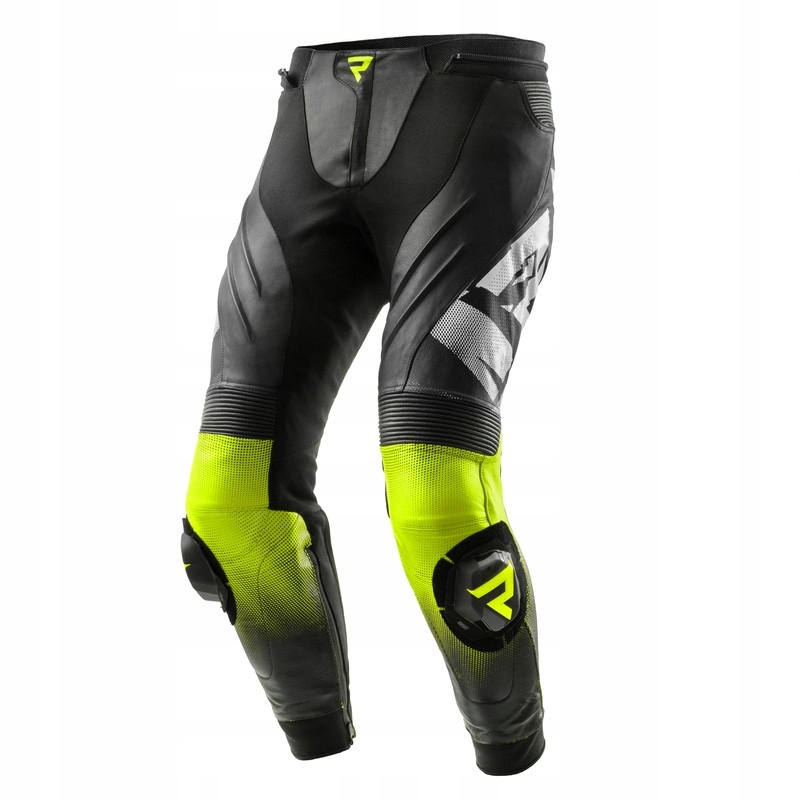 Nohavice Rebelhorn Inferno, čierno-biele, fluo žlté, veľ .48