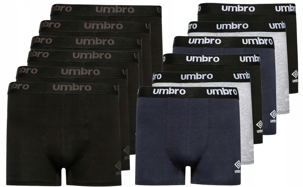 Zestaw 12-PAk bokserek bielizna męska Umbro Blackford r. XL