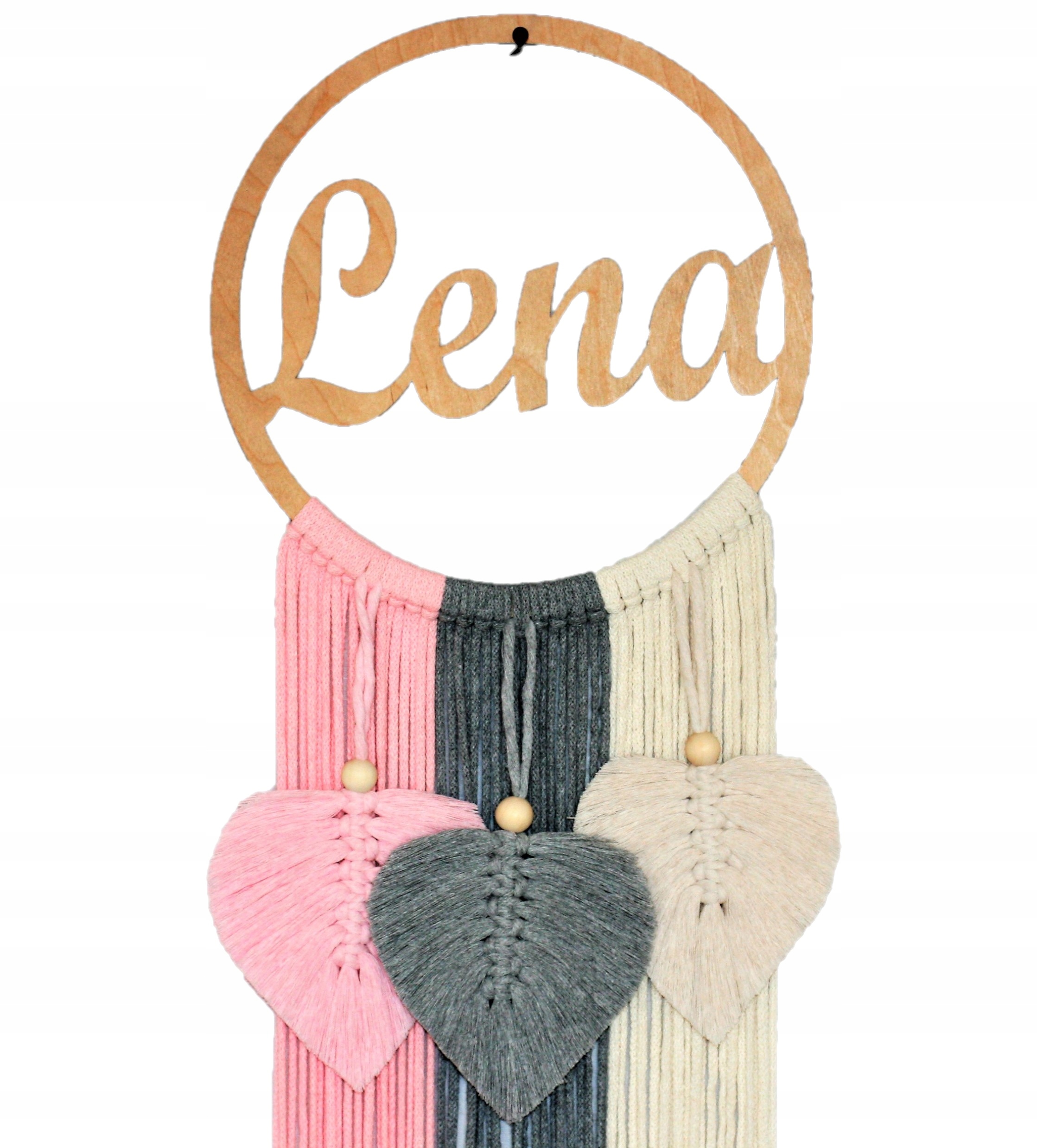 Lapač snů s nápisem boho makramé 30 cm