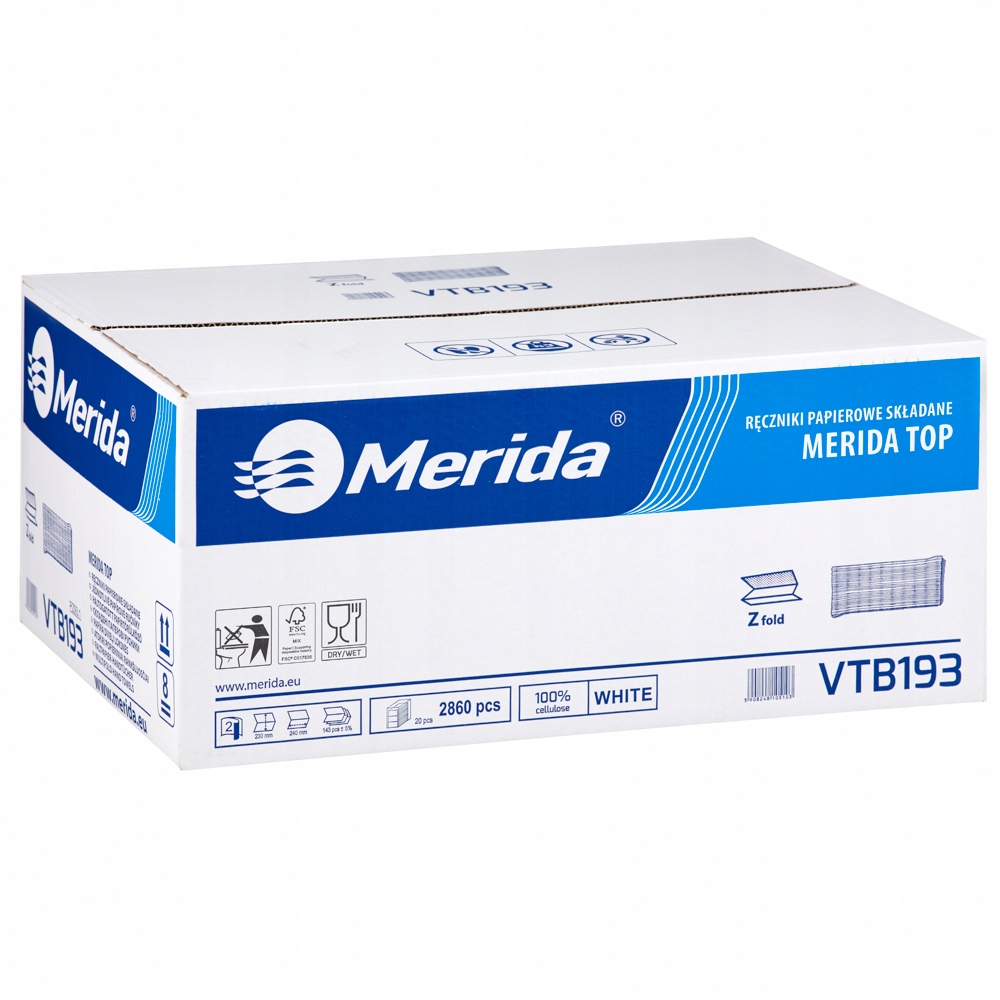 Papírové ručníky bílé 2860 ks Papírový ručník bílý dvouvrstvý