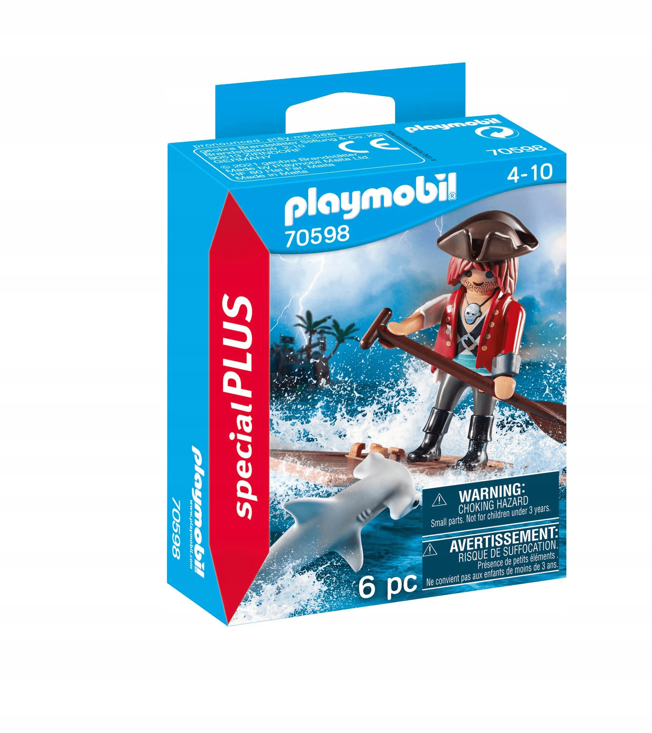 

Playmobil 70598- Pirat z tratwą i rekinem młotem