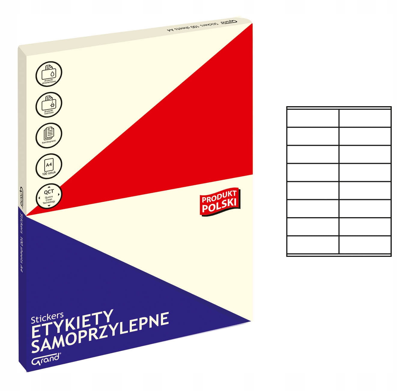 Organizační samolepící kancelářské štítky bílé pro archiv 105x35 Grand