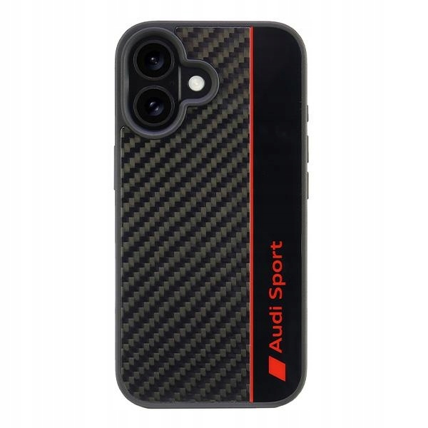 Etui Audi Carbon Fiber dla iPhone 16 6.1" czarne AUS-TPUPCIP16-R8/D1-BK