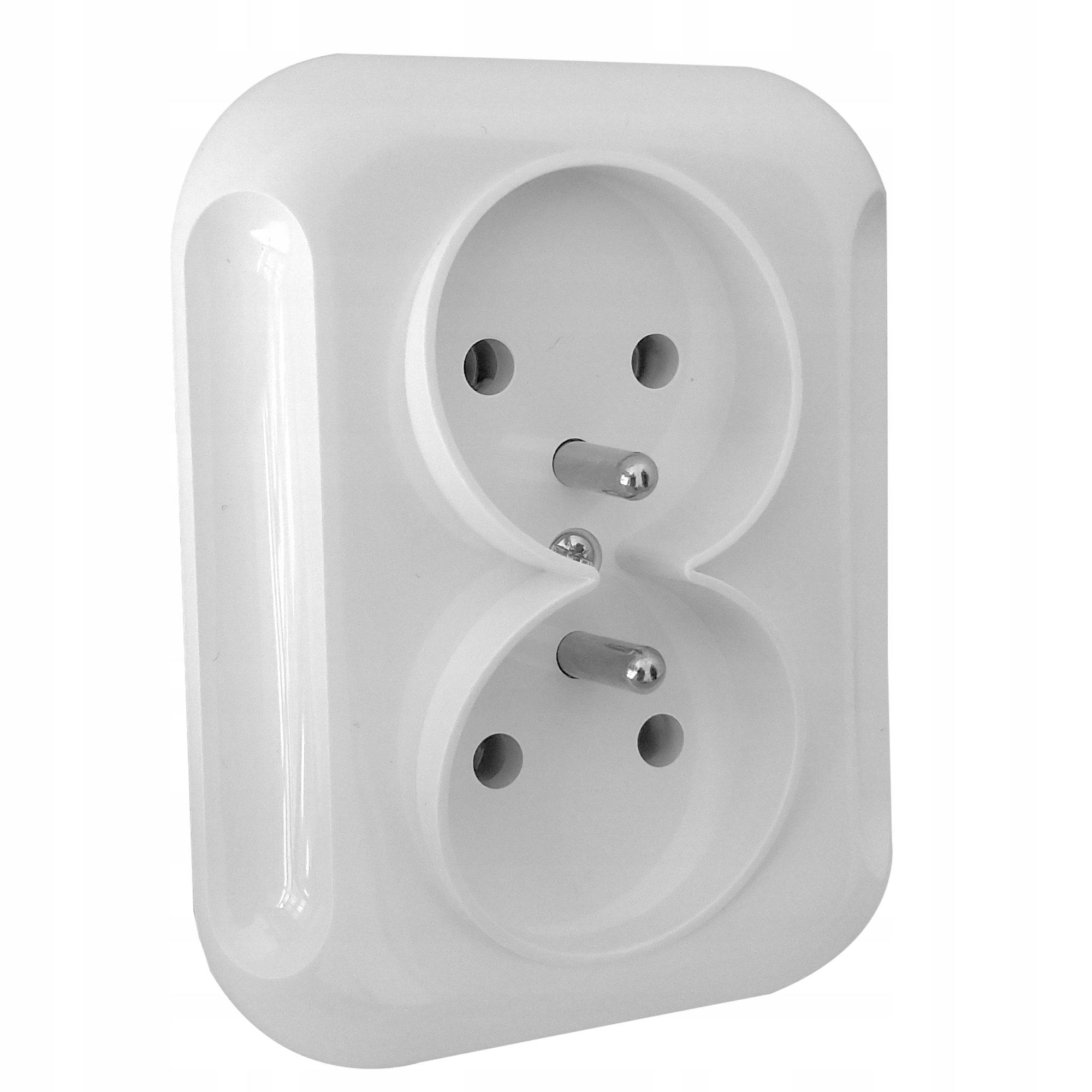 

Topaz Gniazdo Podtynkowe Podwójne Z/uziem Białe