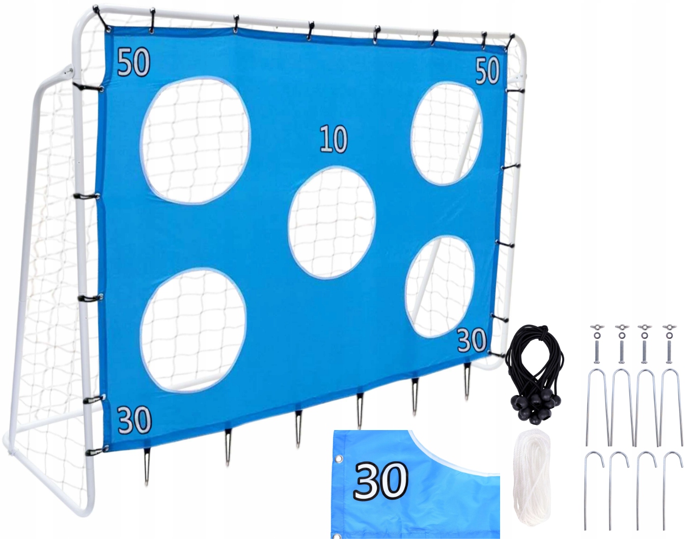 BRAMKA PIŁKARSKA Z MATĄ CELNOŚCI METALOWA TRENINGOWA DLA DZIECI 213x152 Materiał stal