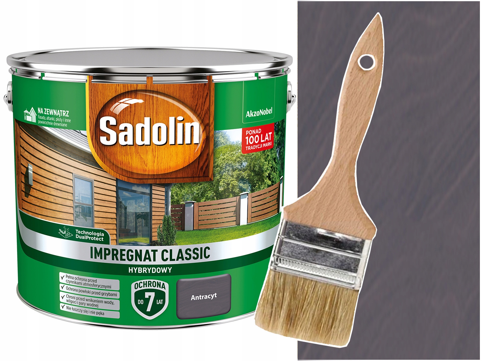 Sadolin Classic Hybrydowy - Antracyt 4,5L Opakowanie puszka