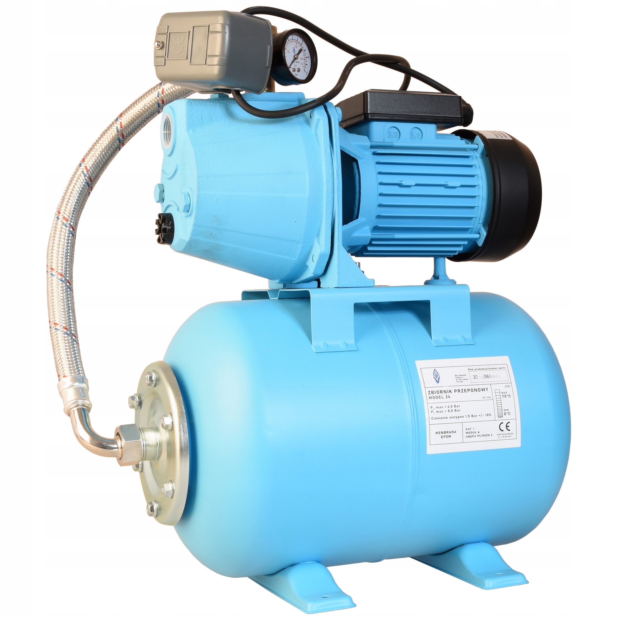 Hydroforový Set 24 L Čerpadlo Set 60 S Výkonným Výkonom 370 W 2520 L/h Nádrž 24 L