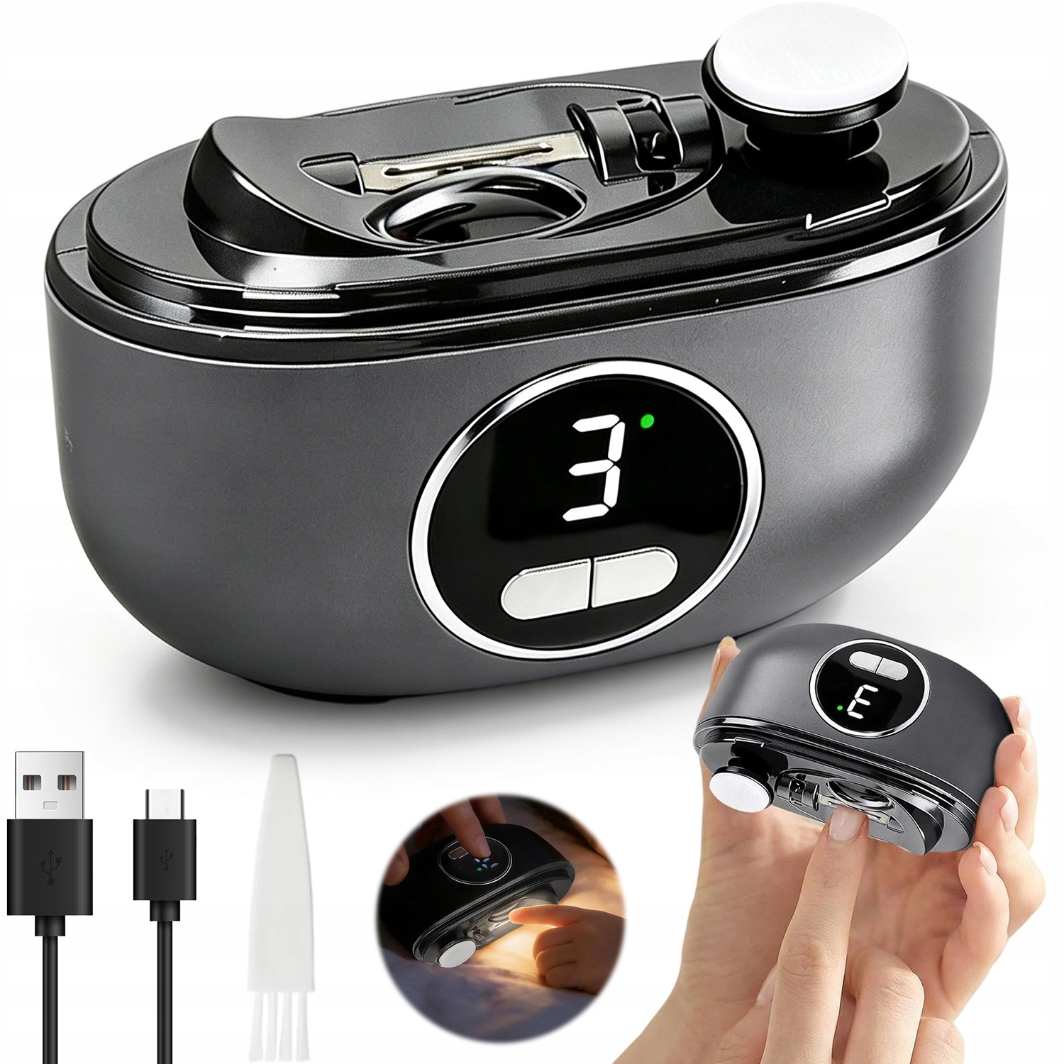 Elektrická Kleštička Na Nehty Usb Akumulátorová 3 Rychlosti Pro Manikúru