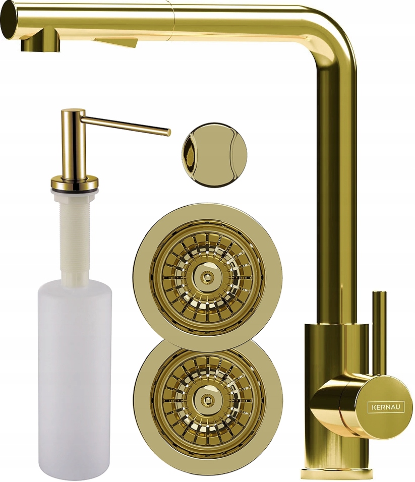 Bateria Kernau KWT33PO Gold Nano Dozownik Ksd 04 Gold Nano Odpływ Złoty