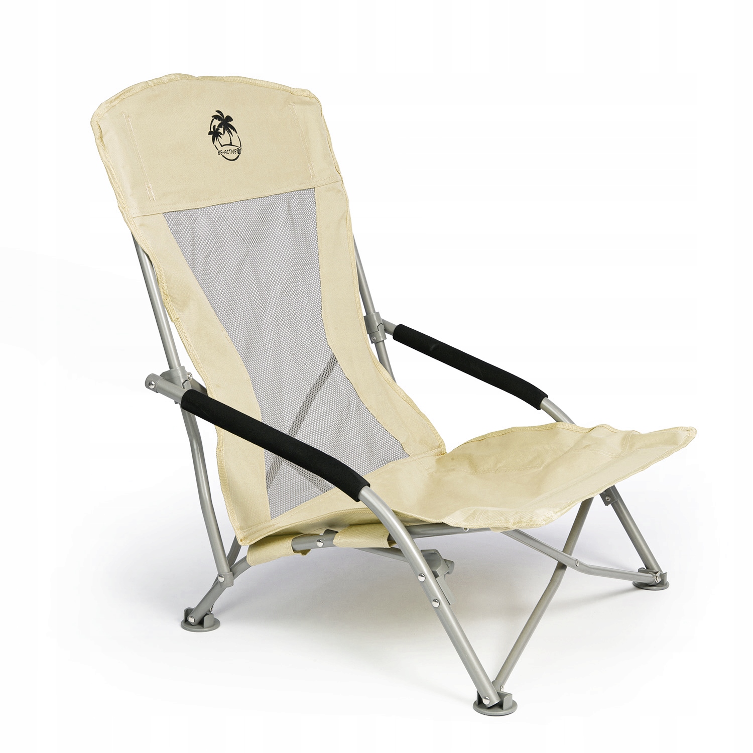 KRZESŁO TURYSTYCZNE SKŁADANE KEMPINGOWE LEŻAK PLAŻOWY OGRODOWY Z OPARCIEM Materiał stelaża stal