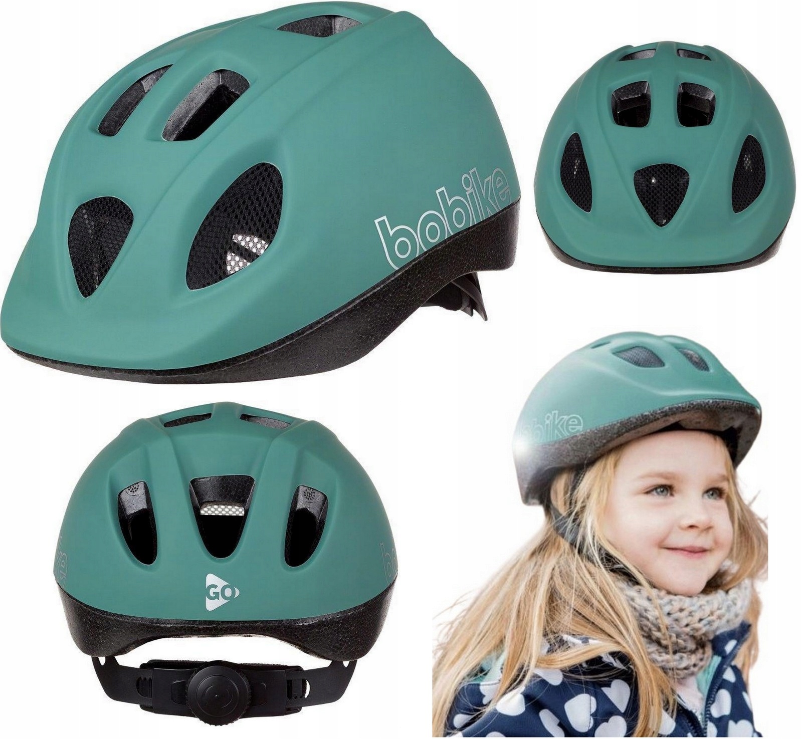 Kask rowerowy hulajnoga dziecięcy ochronny regulowany Bobike Go S 52-56cm