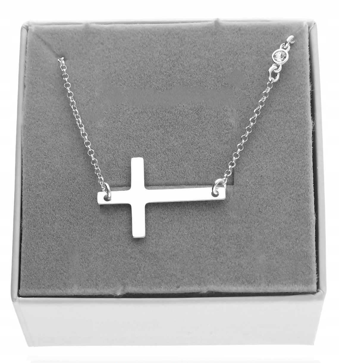 Řetízek s křížkem Křížek Křišťál 925 50 cm