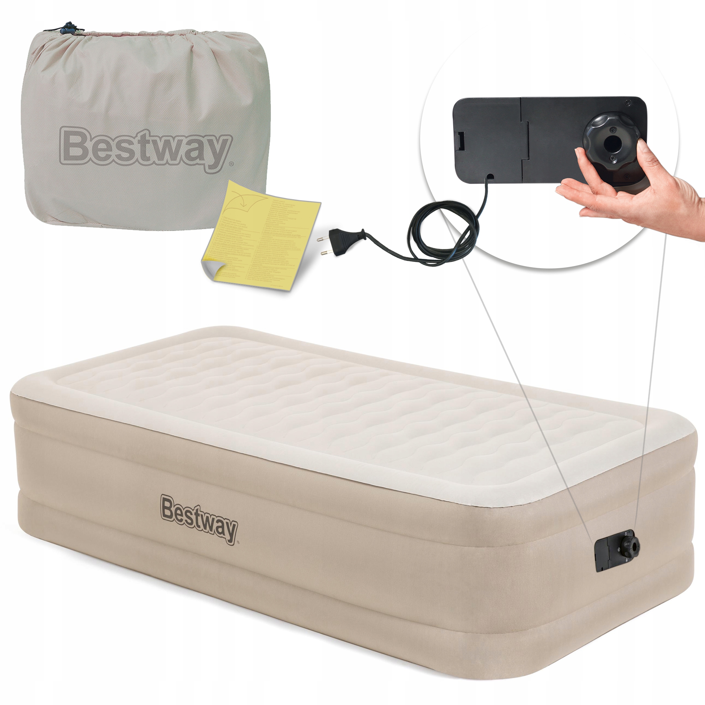 

Materac dmuchany Wbudowana Pompka 191x97cm Bestway