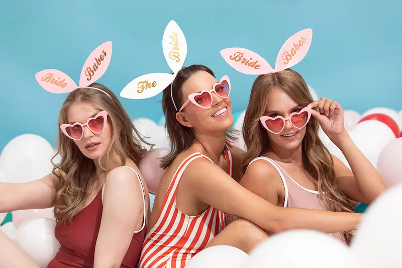 Opaski na głowę z uszkami Bride Squad 29x25 cm 6 sztuk Party Marka Party Deco