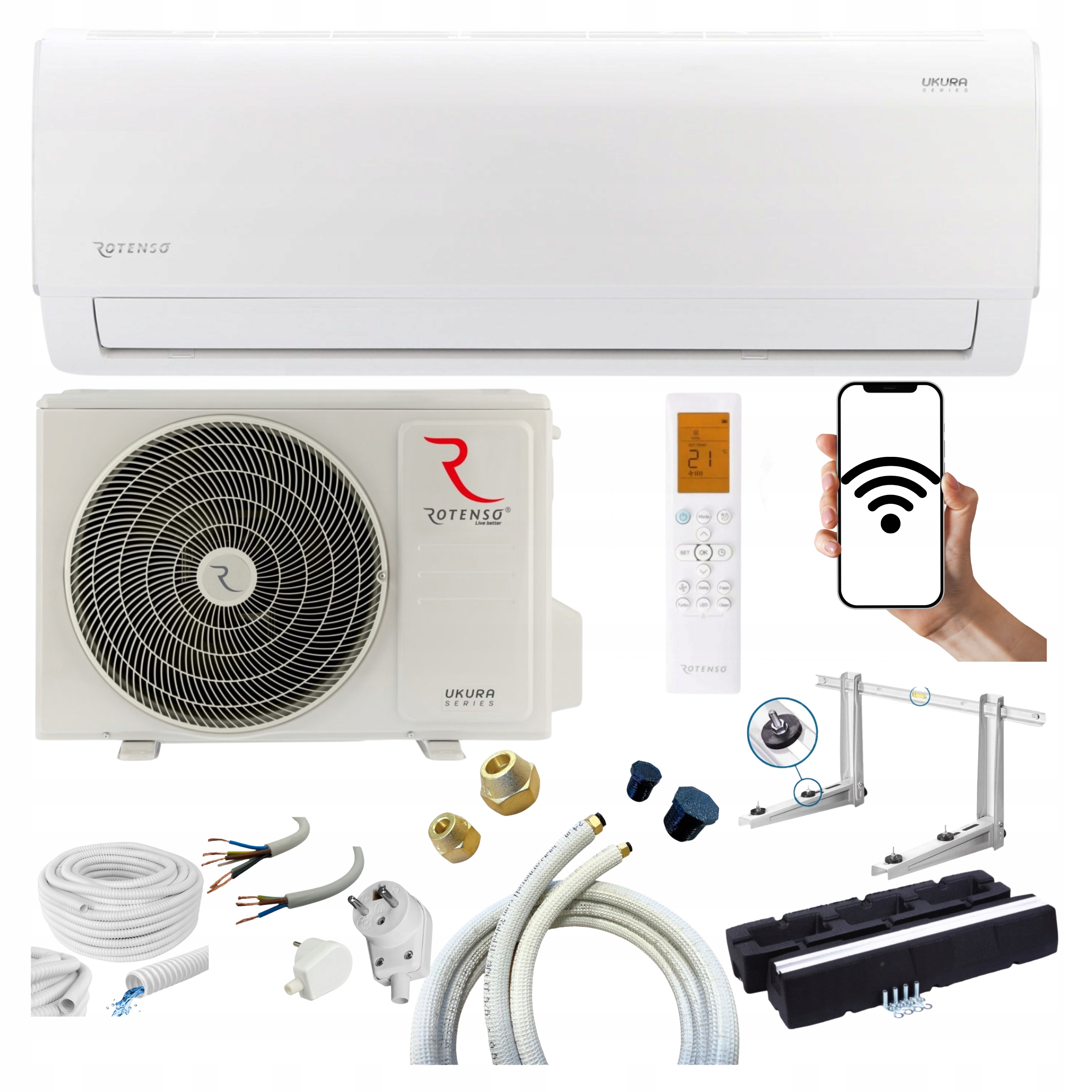 Klimatizácia na stenu Rotenso Ukura 3,5 kW Wifi Súprava Pripravená Na Montáž
