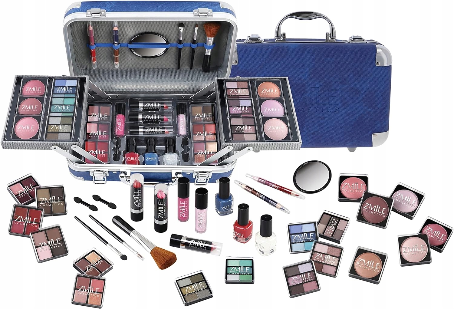 ZMILE COSMETICS TRAVELLER BLUE KUFEREK Z KOSMETYKAMI Marka inna marka