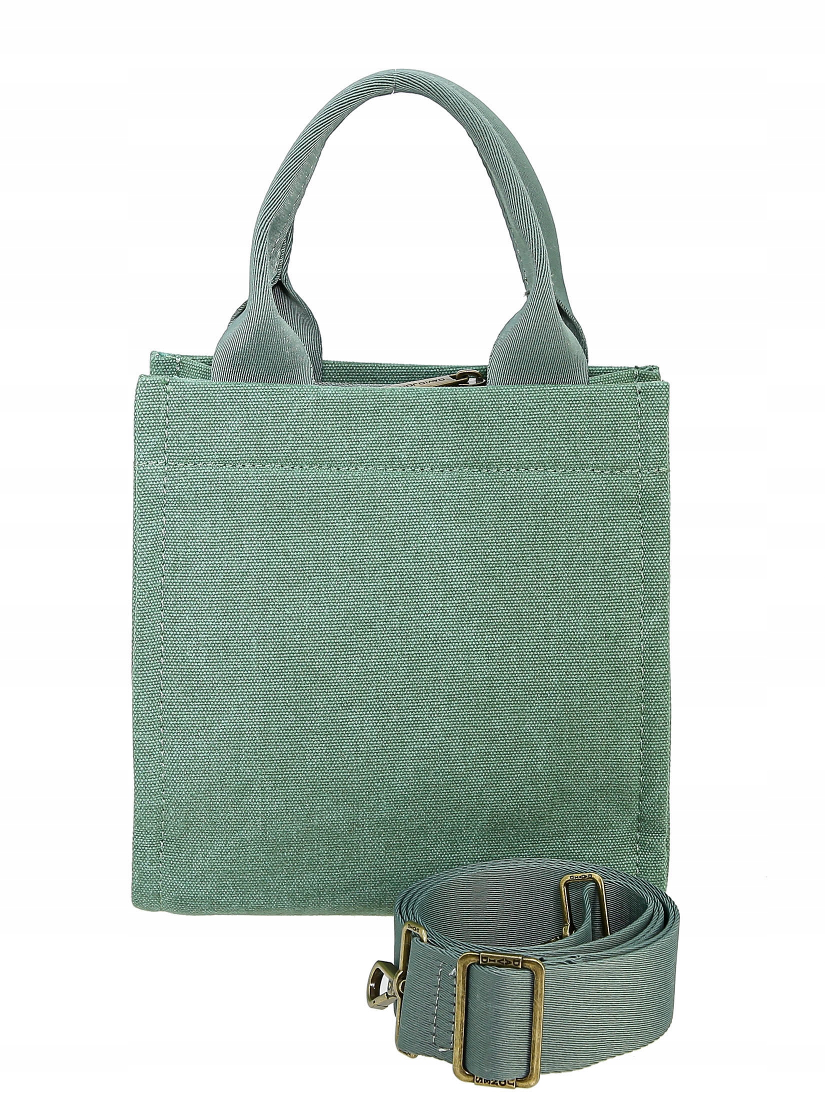 David Jones torebka damska kuferek mały płótno zielony Kolor zielony