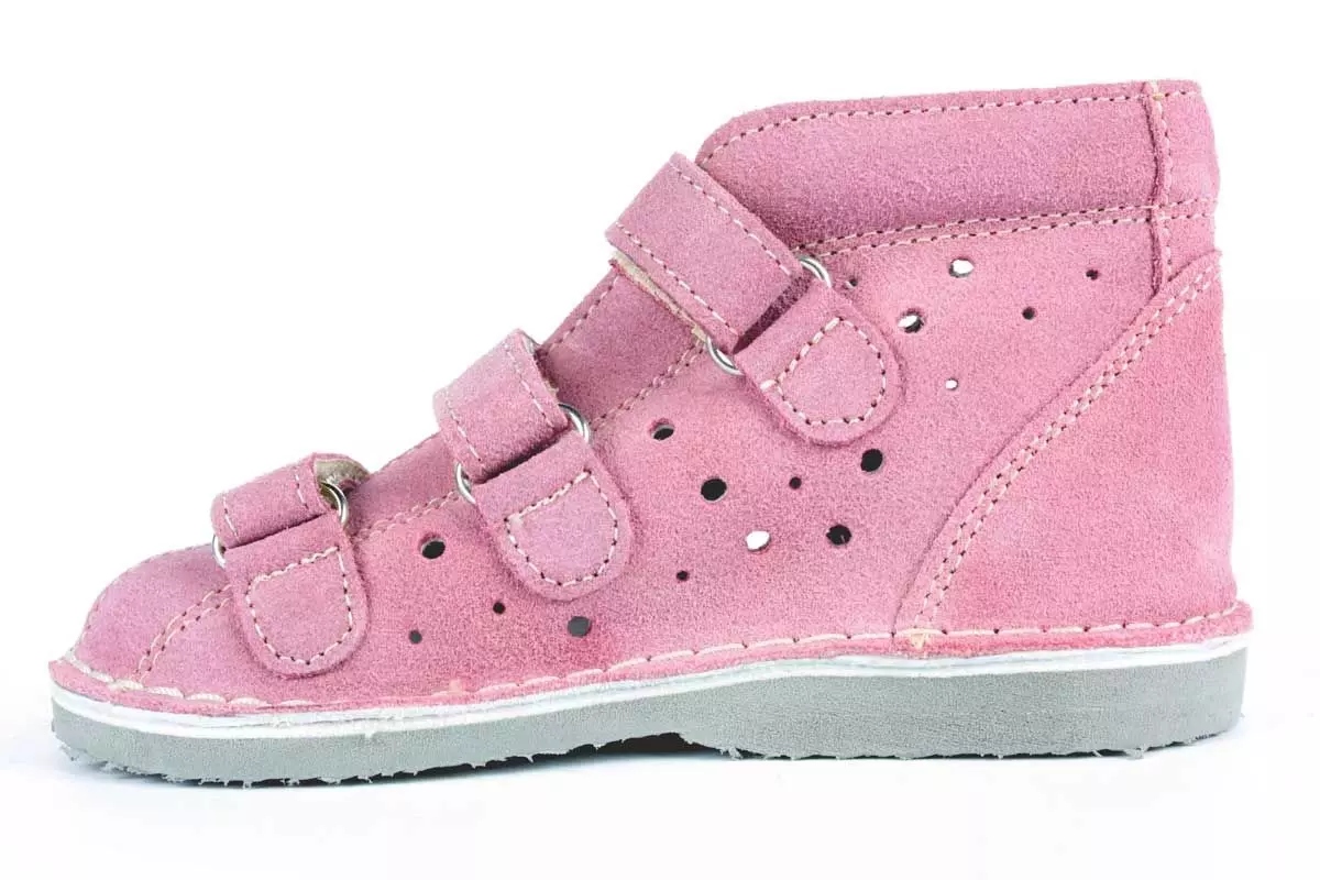 Danielki S124 róż profilaktyczne kapcie dla dziewczynki skórzane papcie R29 Płeć dziewczynki