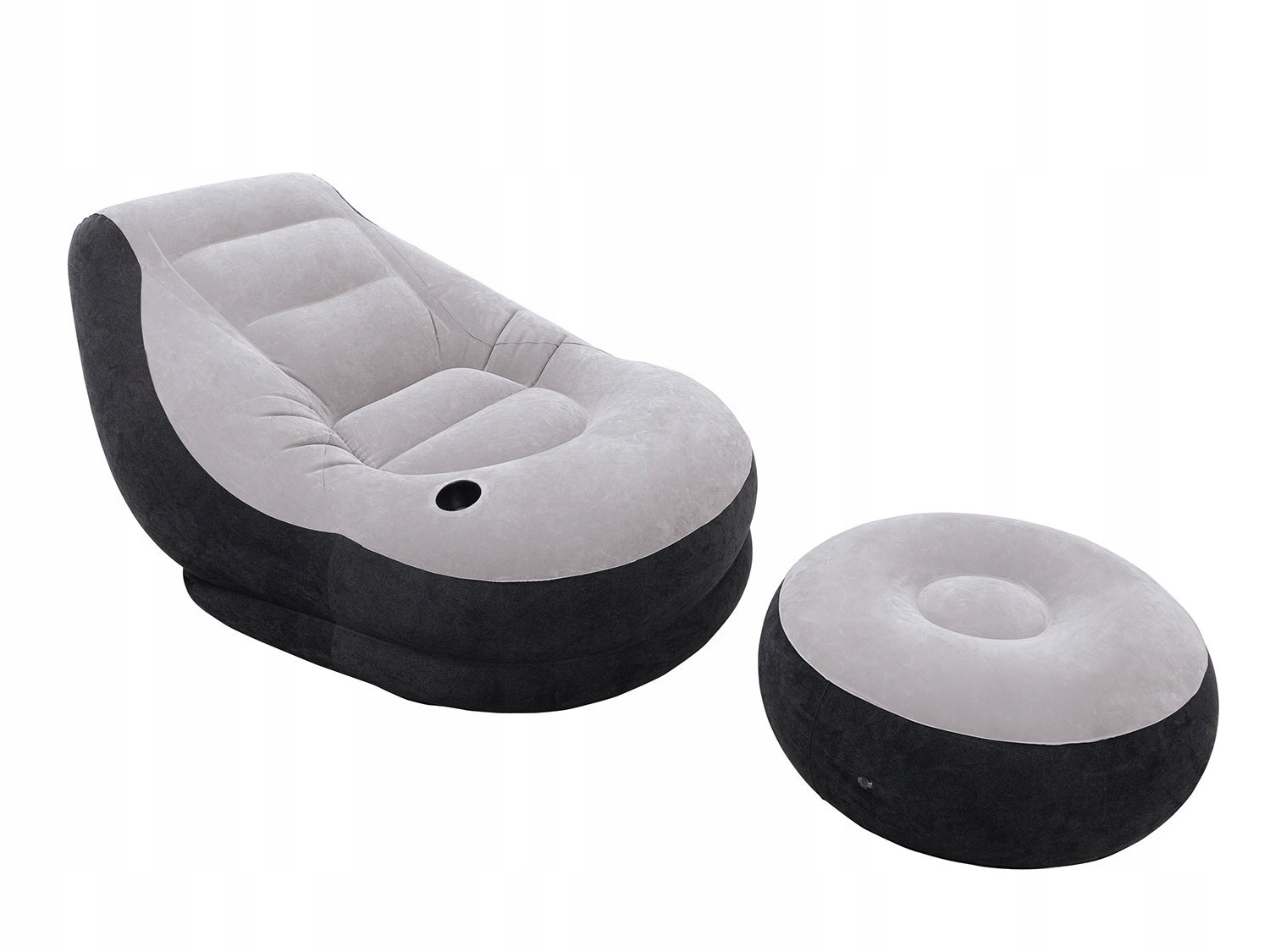 Nafukovacie Velúrové Kreslo S Podnožkou Do Obývačky, Spálne, Relax, Pohodlie