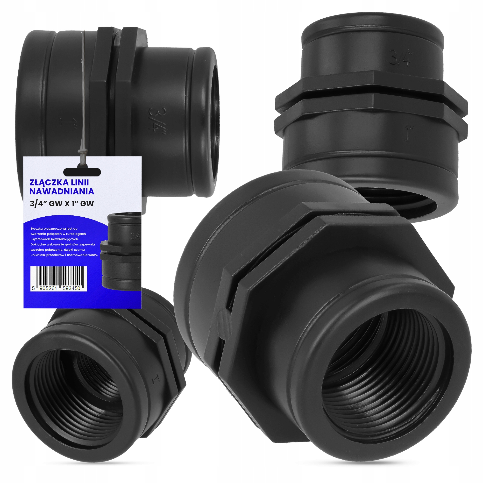 

Złączka Nypel Redukcja Nawadniania 3/4" Gw x 1" Gw