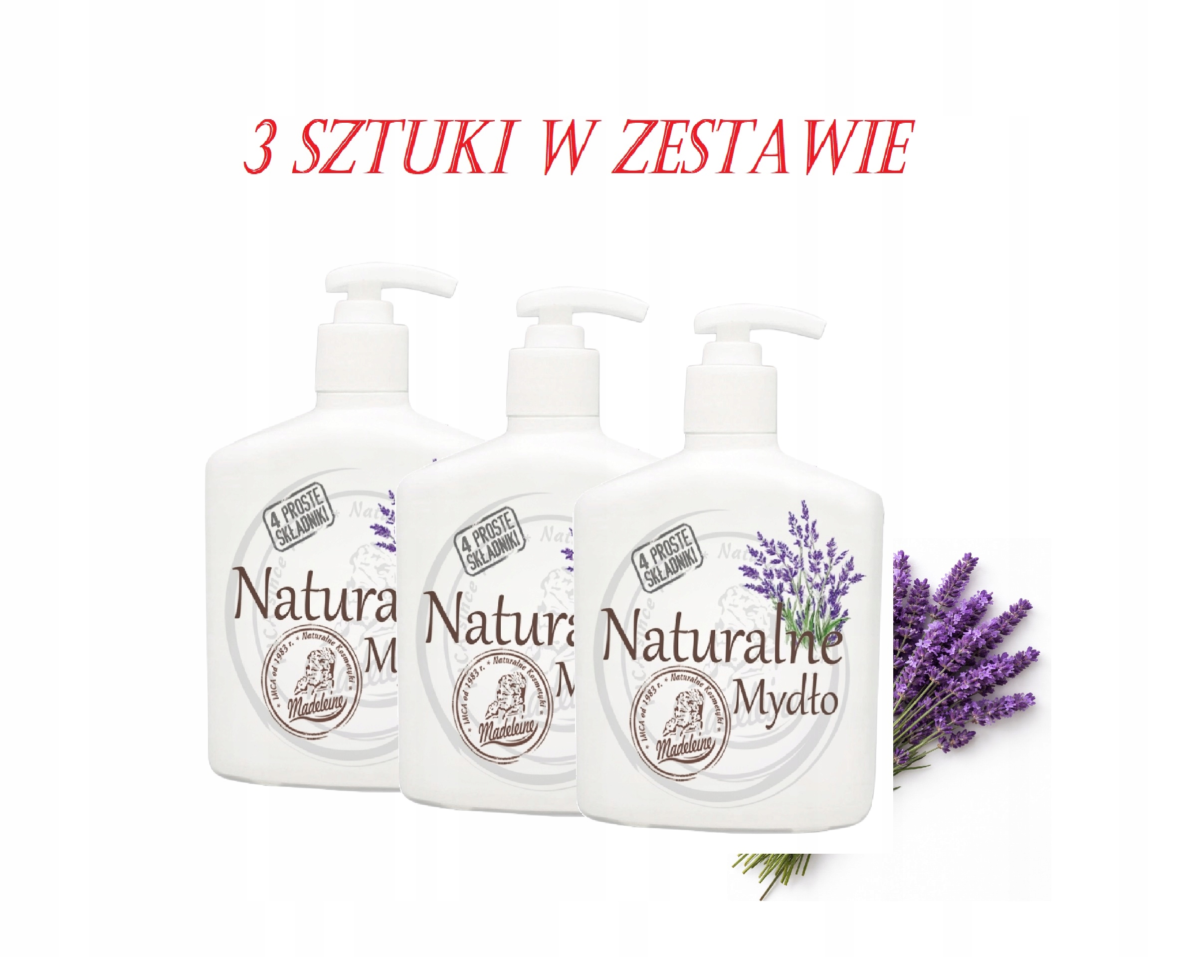 Přírodní hypoalergenní Marseillské mýdlo Ekologické tekuté Madeleine 3ks