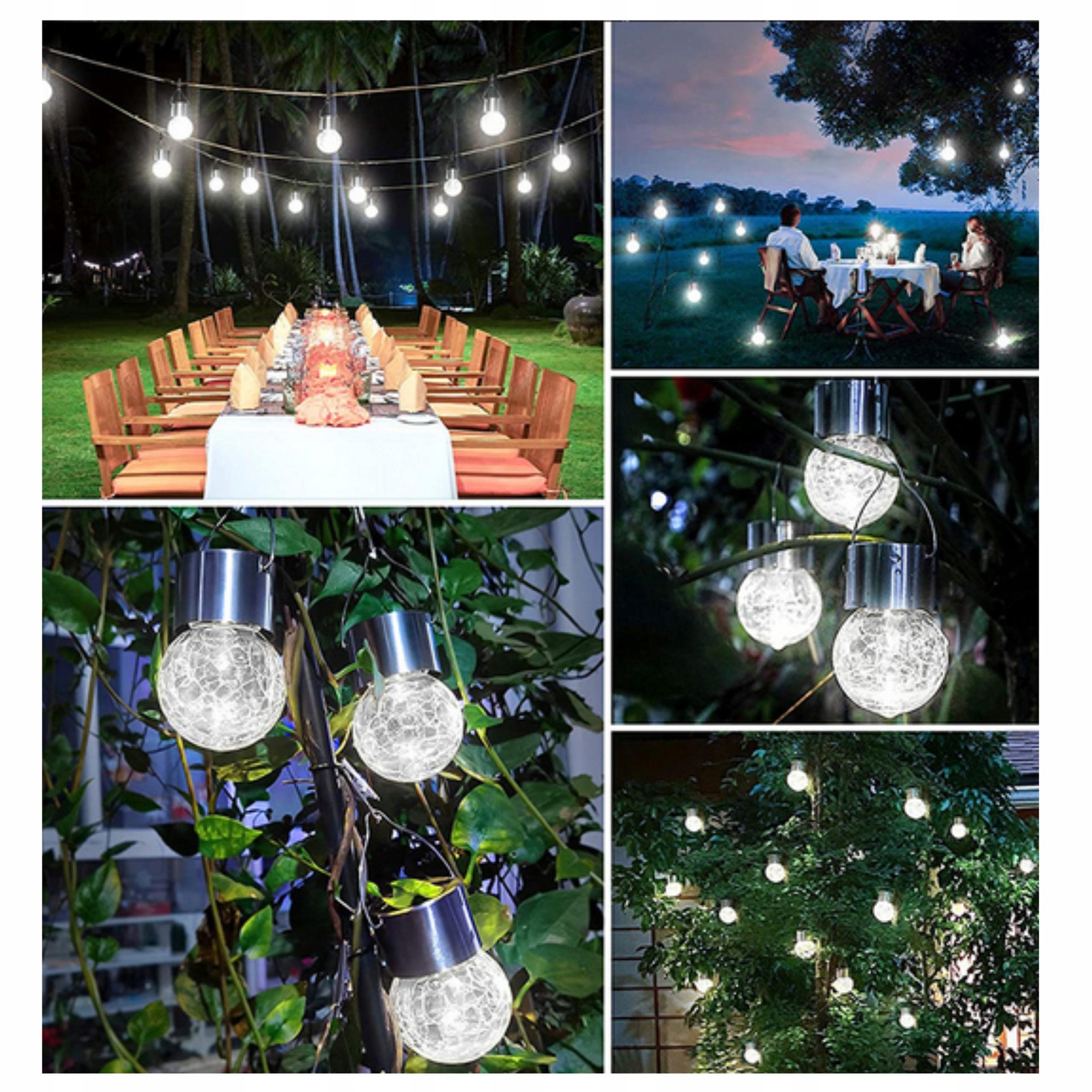 LAMPA ŻARÓWKA LAMPKA SOLARNA LED KULA SZKLANA WISZĄCA Stan opakowania oryginalne