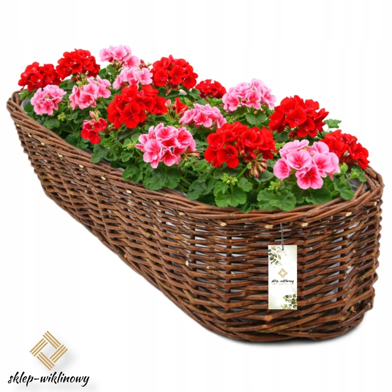 Květináč bylinky sazenice do zahrady na terasu Proutěné korýtko 80 cm