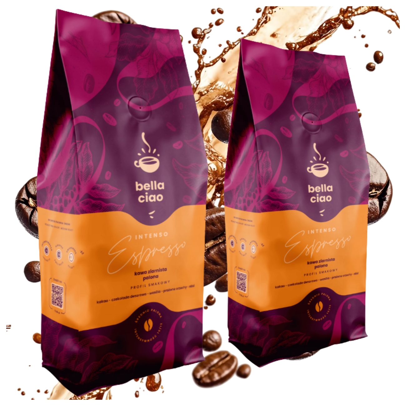 Káva Zrnková 2x 1kg Brazílie Čerstvě Pražená Espresso Crema Bella Ciao