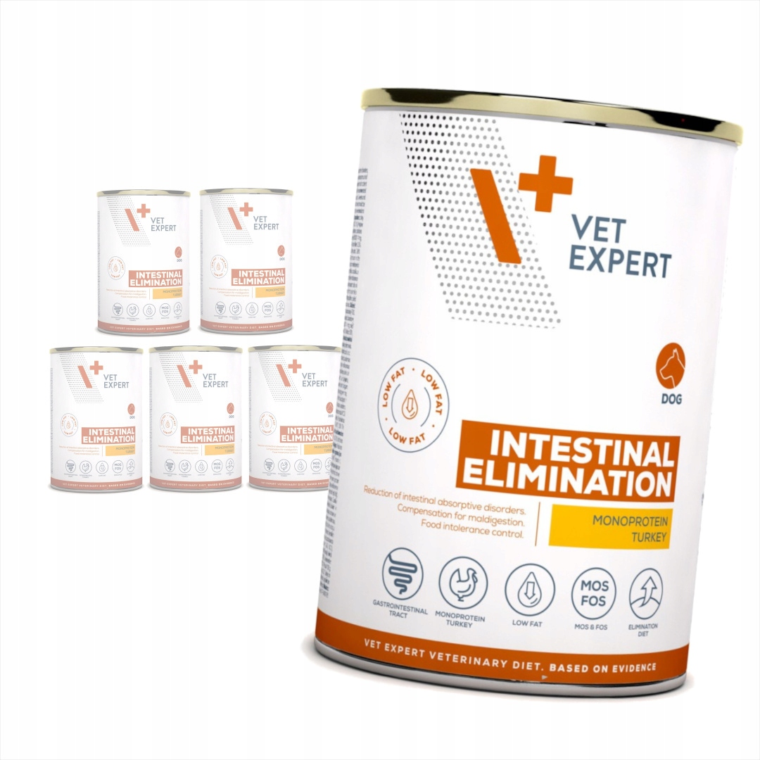 VetExpert Intestinal Elimination Low Fat 6x400g Karma Dla Psa Trawienie