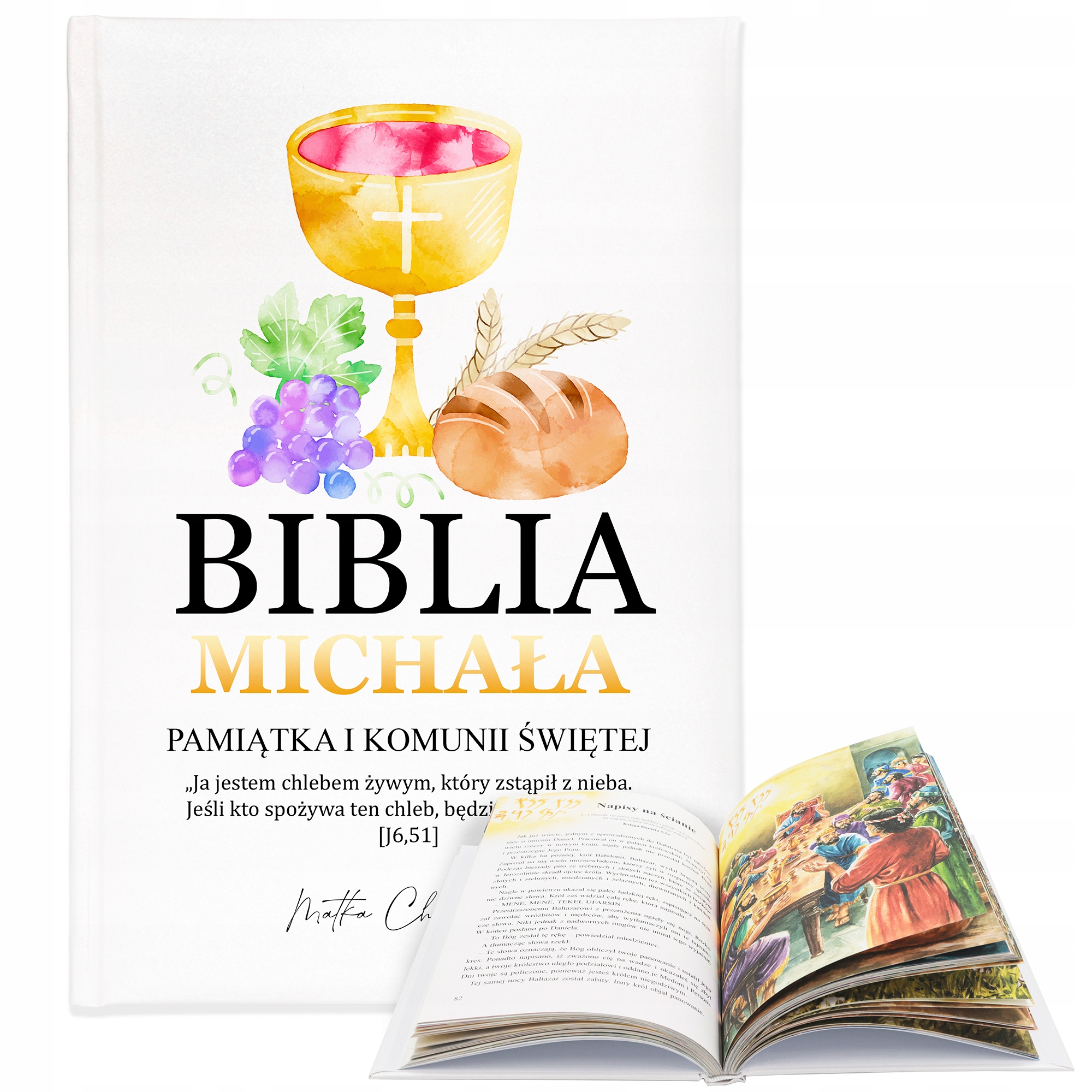 

Biblia Pamiątka Pierwszej Komunii Świętej imię Wz
