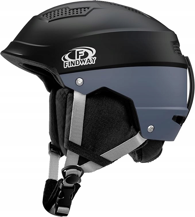 Findway Kask Narciarski z Nausznikami Regulowany, Kompatybilny z Goglami L