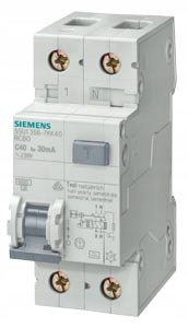Diferenciální a nadproudový spínač Sentron 5SU1 2P 25A B 0,03A Ac 6kA Siemens