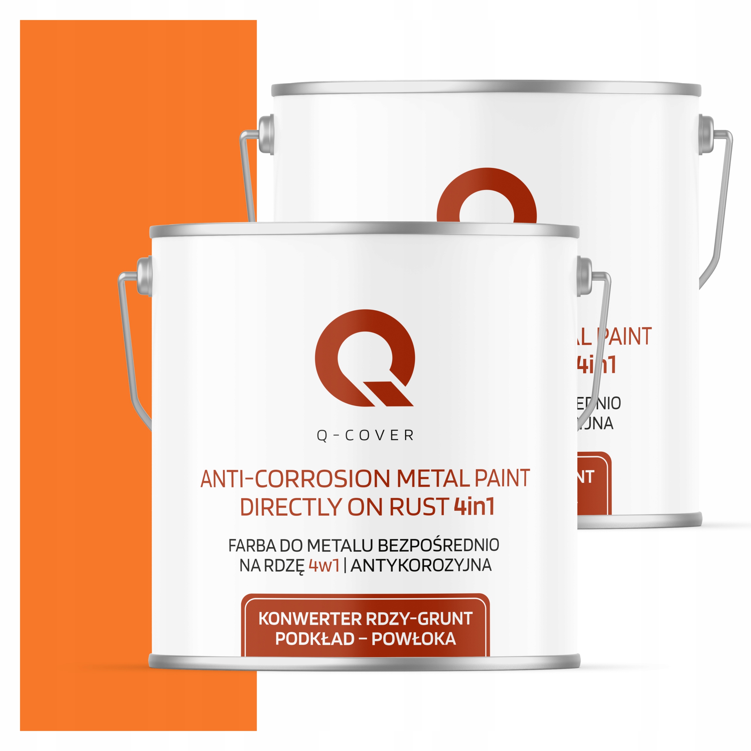 Farba Priamo na hrdzu Kov Aluminium Oceľ 5L 4v1 Lesk Oranžový Pastel