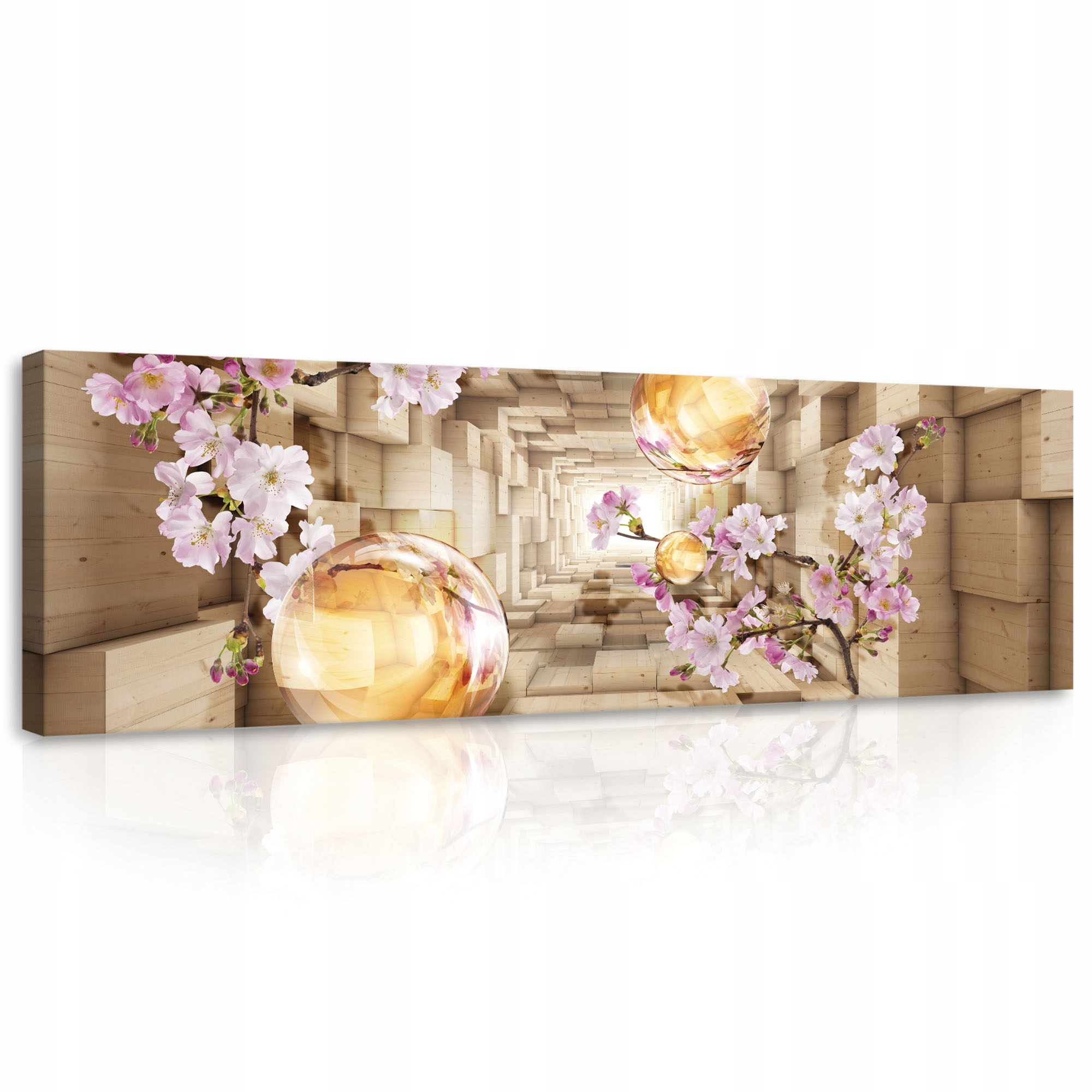 OBRAZ ABSTRAKCJA KWIATY TUNEL 3D NA PŁÓTNIE ŚCIANĘ NOWOCZESNY 145x45