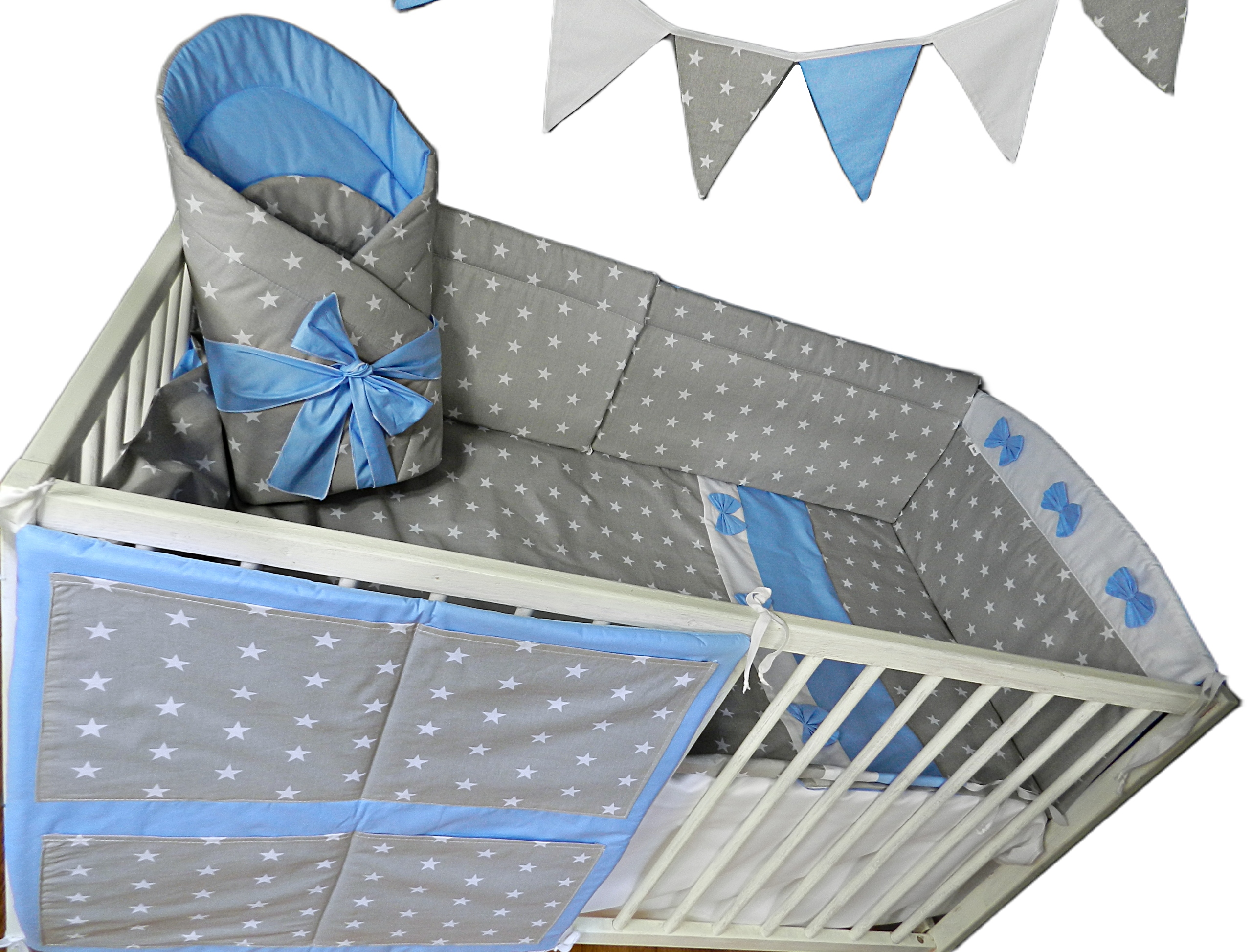 Pościel Do Łóżeczka 120x60 Zestaw 6EL. Ochraniacz Pościel Organizer Rożek