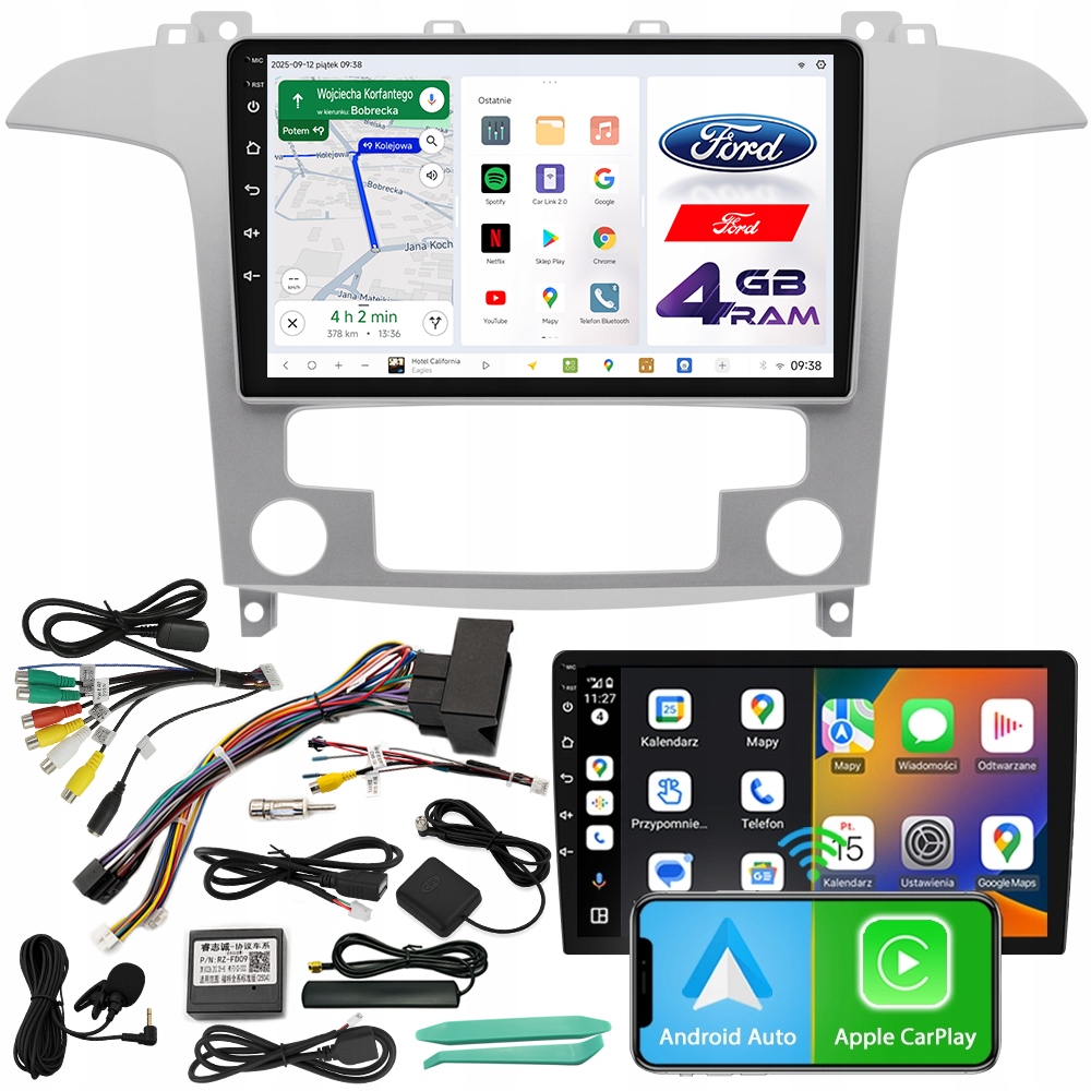 Automobilové Rádio Ncs D9 Ford S-Max 2006-2015 Android 4GB Lte