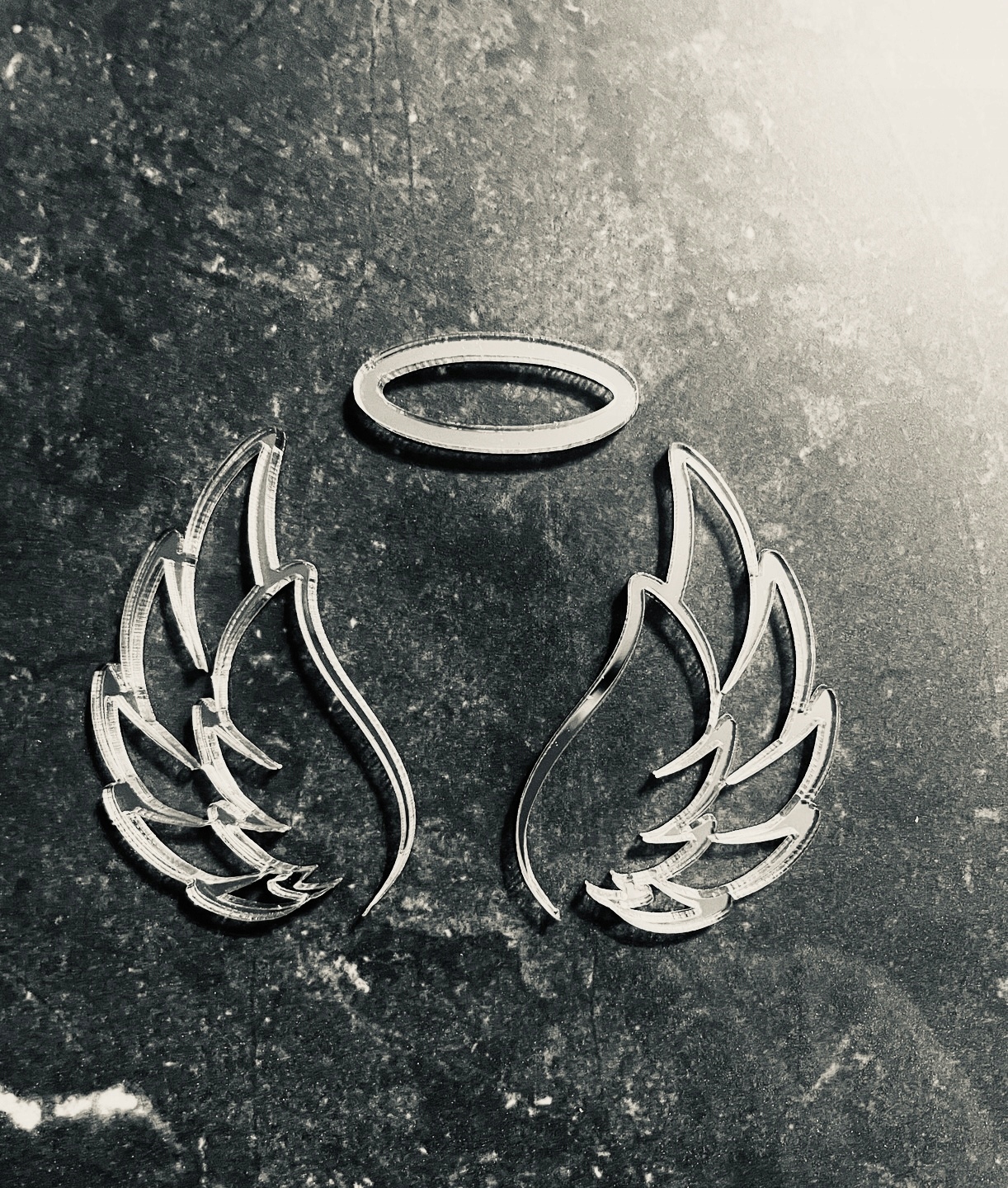 TOPPER NA Bok tortu CHRZEST SWIETY SKRZYDELKA AUREOLA srebrne lustrzane Marka Kapart