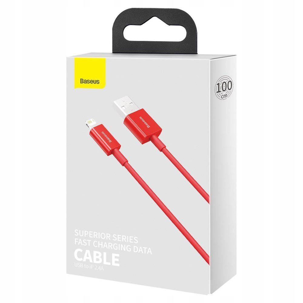 Baseus Superior kabel Usb do Lightning 2,4 A 1 m czerwony (CALYS-A09)