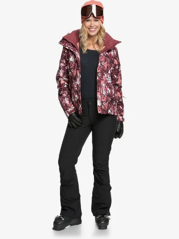 Dámská lyžařská snowboardová bunda Roxy Jet Ski Oxblood Red Leopold M