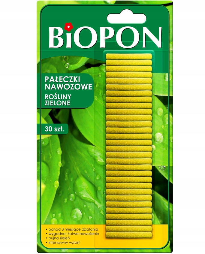 

Pałeczki nawozowe Biopon do roślin zielonych 30szt