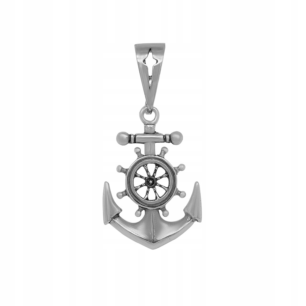 Stříbrný přívěsek ryzost 925 Kotva A Kormidlo Přívěsek Stříbrný námořní jachtařský