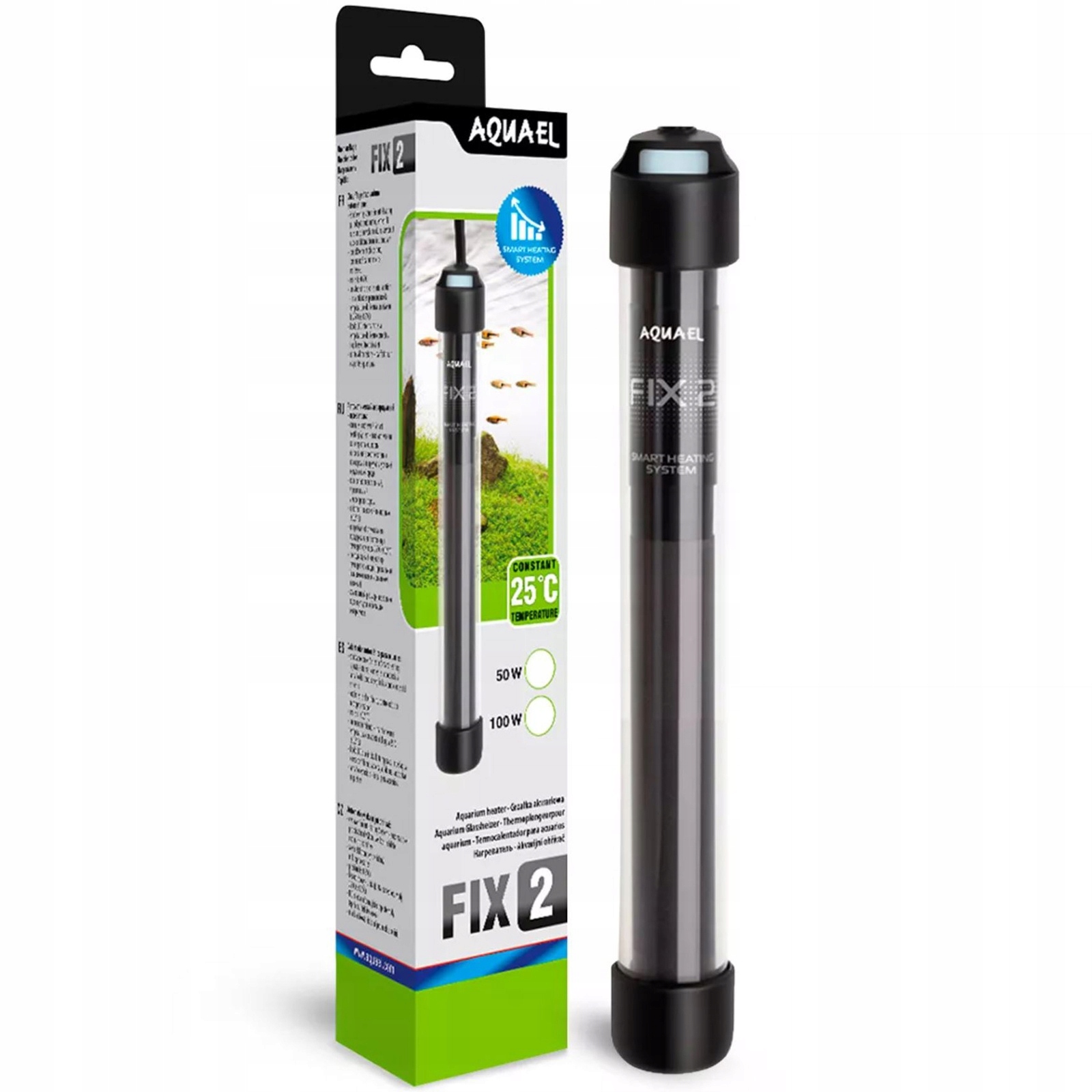 Levně Aquael Fix 2 100W Vnitřní Topné Těleso 50-100L S Vestavěným Led Světlem