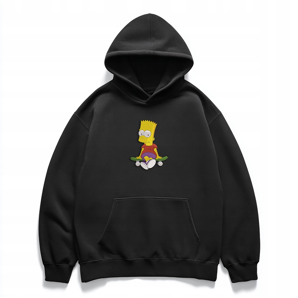 Mikina s výšivkou Bart Simpson na skateboardu Premium Unisex S