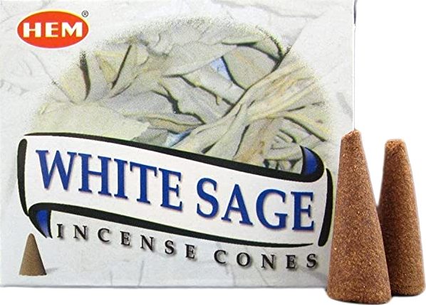 

Biała Szałwia Kadzidełka Stożkowe Hem 10 sztuk