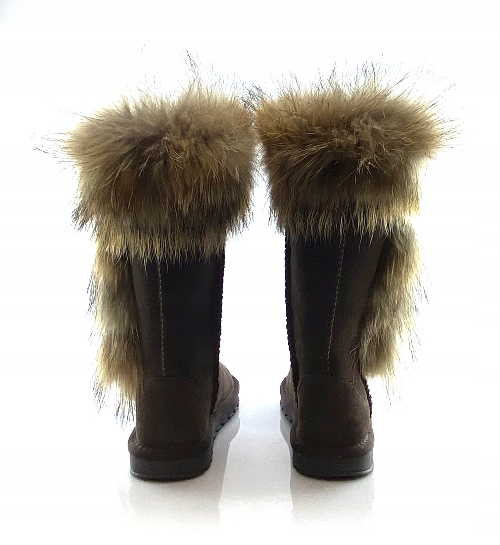 19112 BROWN SKÓRA NATURALNA, FUTRO Z JENOTA Rozmiar 38