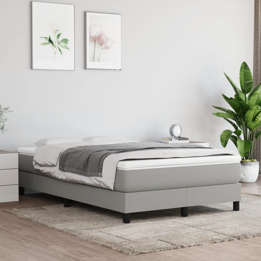 Taštičková matrace světle šedá 120x200x20 cm textil Šedá 347754