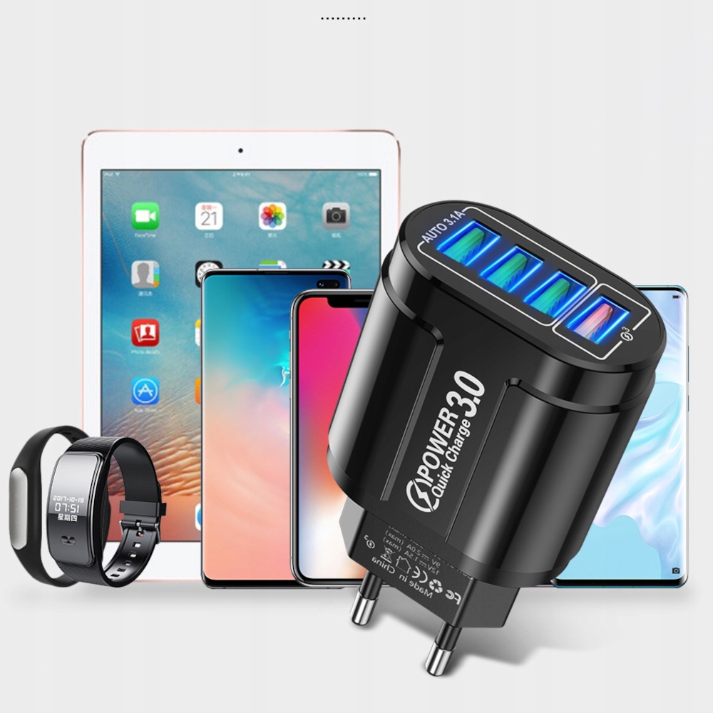 SZYBKA ŁADOWARKA SIECIOWA DO TELEFONU 48W QC 3.0 + KABEL 3w1 USB TYP-C APPL Kod producenta SZYBKA ŁADOWARKA QC 3.0 + KABEL 3A